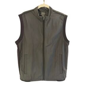 Adidas Climaproof Men’s Full Zip Golf Vest Grey/Black Jacket Pockets Sz M
